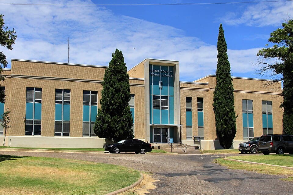 The Upton County Courthouse in Rankin, Texas, United States.