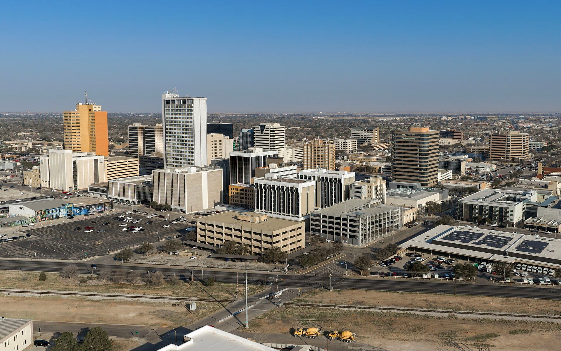 Downtown Midland, Texas skyline seen from above