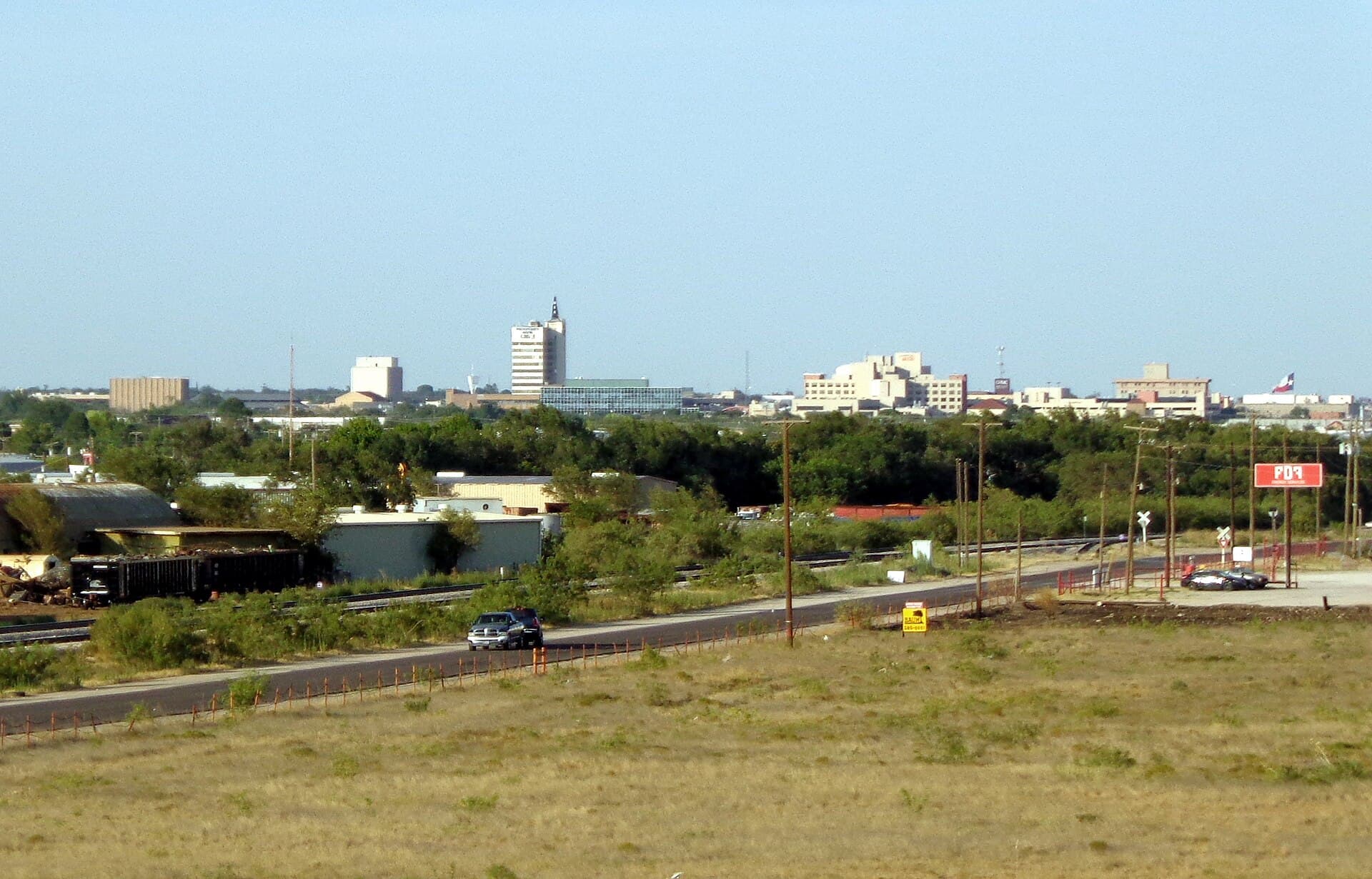 Odessa, Texas skyline looking east from TX-302